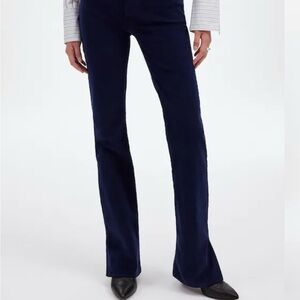 Madewell the kick out full length Forest Green Corduroy pant